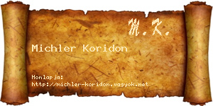 Michler Koridon névjegykártya